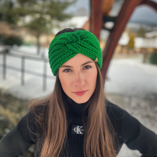 Pletená čelenka TANJA zelená Pletená čelenka TANJA zelená