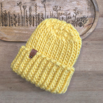 Pletená chunky čiapka Chalk Yellow Pletená chunky čiapka Chalk Yellow