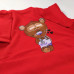 Ručne maľované detské červené tričko MACKO - fialový