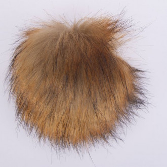 Brmbolec na čiapku Furry Pompons -  67, hnedý 