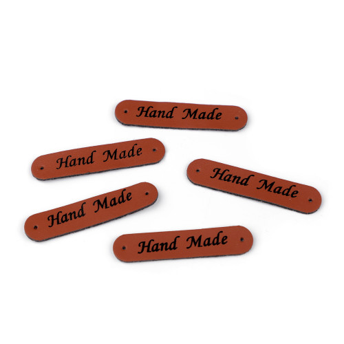 Kožená nášivka Handmade 10 x 48 mm koňaková hnedá Kožená nášivka Handmade 10 x 48 mm koňaková hnedá