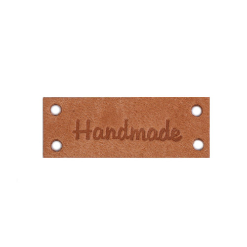 Kožená nášivka Handmade 16 x 44 mm prírodná stredne hnedá Kožená nášivka Handmade 16 x 44 mm prírodná stredne hnedá