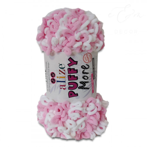 Alize Puffy More bielo-ružová Alize Puffy More bielo-ružová
